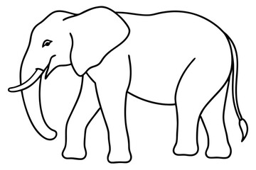 One-Line Elephant Illustration Vector Art