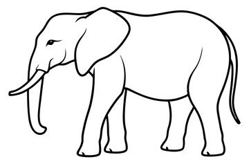 One-Line Elephant Illustration Vector Art