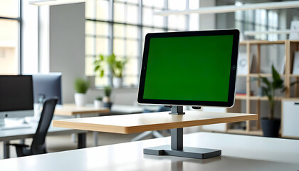 Naklejka premium Tablet Stand for Desk Modern Office Setup Ergonomic Design