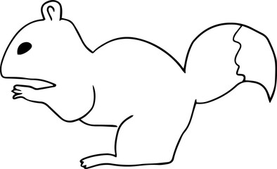 sitting squirrel with a bushy tail