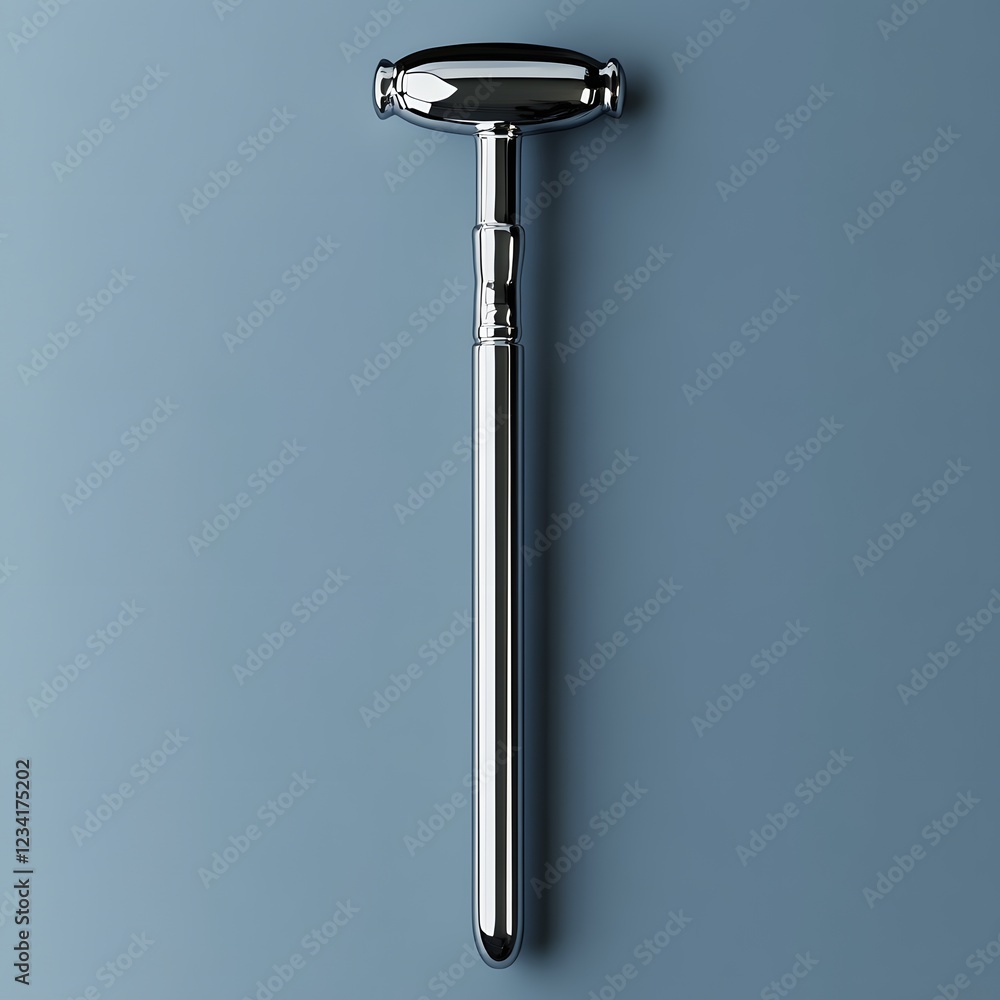 Poster reflex hammer isolated on a minimalist background its rubber head and metallic handle showing the si