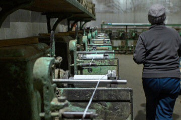 hemp rope twine production flax cotton factory vintage twine cord spool thread