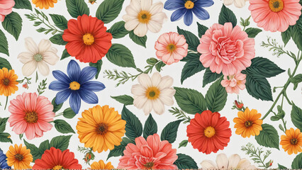 seamless background with flowers