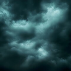 Obraz premium Dark and Dramatic Teal Storm Cloudscape