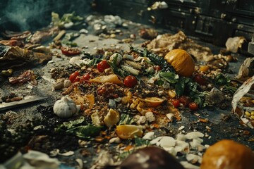 Fototapeta premium Food Pile Table