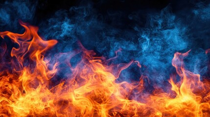 Fototapeta premium Abstract Flames Surrounded by Heavy Smoke