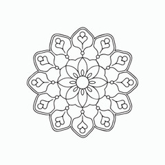 abstract flower illustration, circle ornament art.