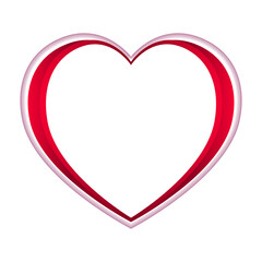 Vector illustration of heart shape photo frame on transparent background