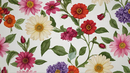 seamless background with flowers