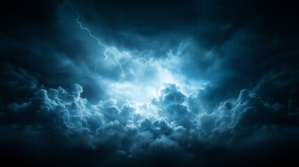 Obraz premium Dark Blue Night Sky with Bright Clouds