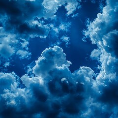Fototapeta premium Dark Blue Night Sky with Dramatic Cloud Formations