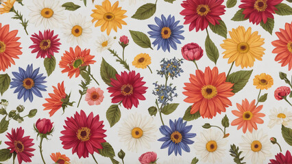 seamless background with flowers