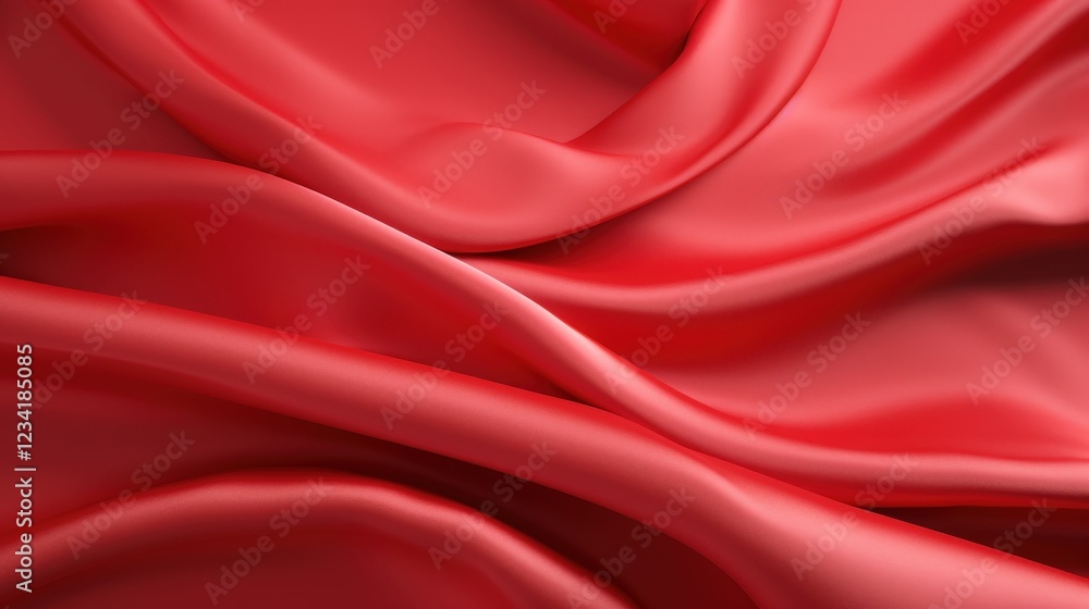 Poster elegant and smooth red fabric with soft texture in a blurred composition for creative projects and d