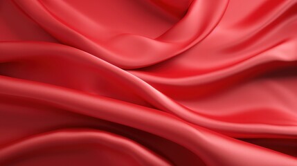 Obraz premium Elegant and Smooth Red Fabric with Soft Texture in a Blurred Composition for Creative Projects and Designs