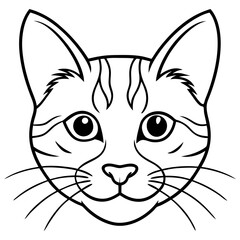 Cat head line art vector