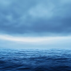 Obraz premium Dark Blue Ocean Under a Cloudy Sky