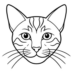 Cat head line art vector