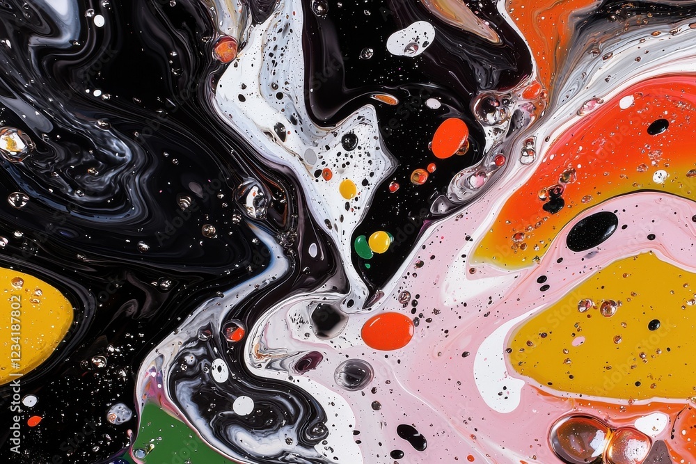 Poster fluid art illustrations captivating color swirls abstract setting digital artwork vibrant environmen