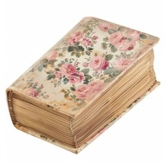 Vintage floral-covered old book