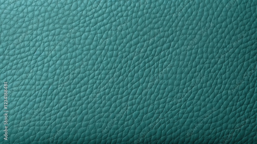 Poster textured teal leather surface with unique grain pattern and natural variations for design and backgr