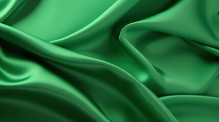 Obraz premium Close-Up View of Vibrant Green Fabric Textures Displaying Richness and Elegance Ideal for Textile Design, Fashion, and Decorative Purposes
