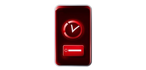 High-Definition Battery Low Notification Icon in Bold Red