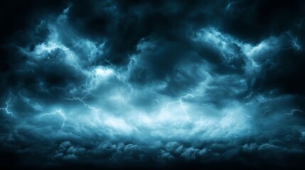 Obraz premium Dark Blue Storm Clouds at Night