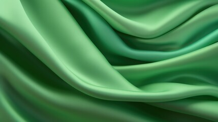 Obraz premium Close-Up View of Vibrant Green Fabric Flowing Gracefully with Soft Textures and Smooth Waves Ideal for Various Creative Projects