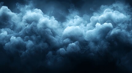 Naklejka premium Dark Blue Storm Clouds at Night Dramatic Heavy Sky Texture