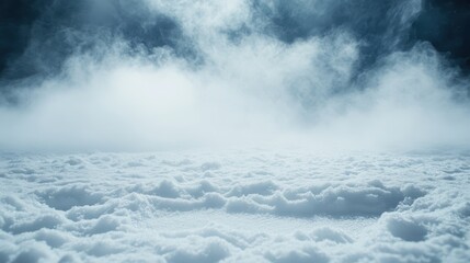 Obraz premium Soft Snow Cover with Mist and Fog in a Winter Landscape Scene