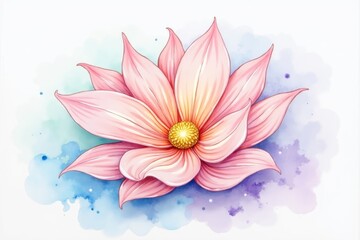 watercolor vector drawing of flowers