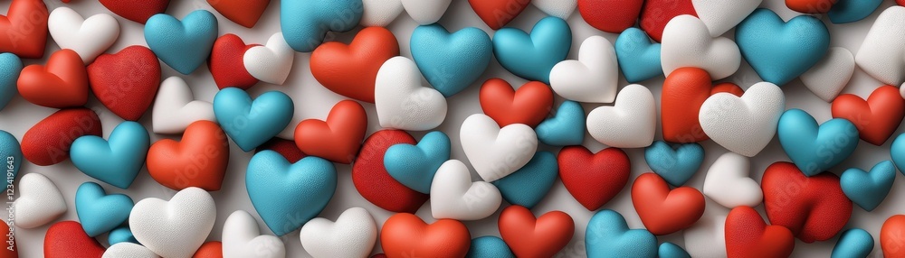 Poster colorful heart patterns in abstract design for background use in creative projects and digital media