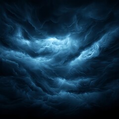 Dark Blue Storm Clouds Swirling Abstract Sky
