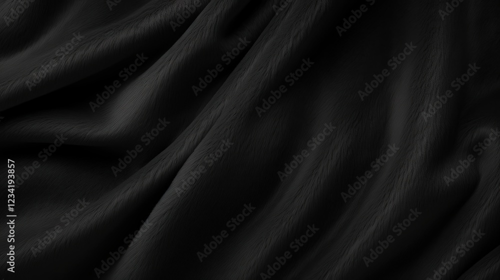 Poster black abstract background of soft and smooth felt fabric with a wavy texture ideal for royalty-free 