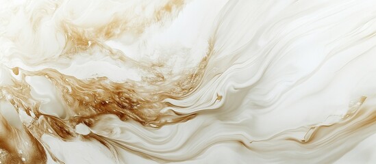 Obraz premium Beige and white fluid art swirl, abstract background texture