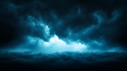 Obraz premium Dark Blue Stormy Cloudscape at Night