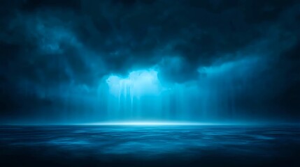 Fototapeta premium Dark Blue Stormy Night Ocean