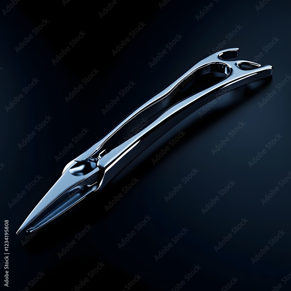 Poster sleek surgical retractor isolated on a minimalist background with its metallic arms gleaming under s