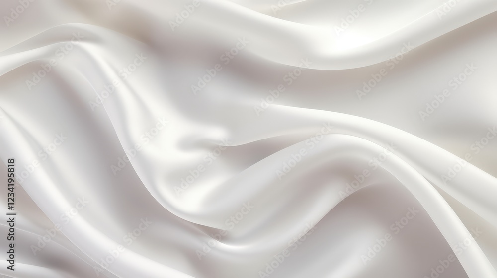 Aufkleber luxurious white silk fabric with soft flowing lines and gentle texture ideal for elegant design proj