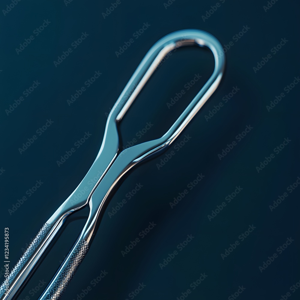 Poster sleek surgical retractor isolated on a minimalist background with its metallic arms gleaming under s
