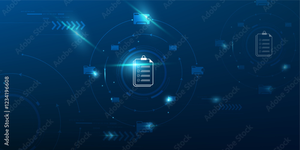 Poster abstract technology background document file management