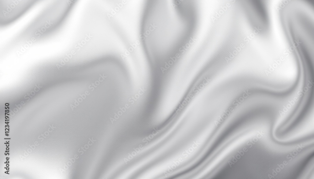 Aufkleber smooth silky white fabric with soft flowing waves texture pattern