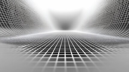 Abstract grid tunnel background, digital, technology, future, website