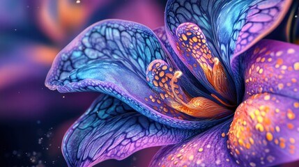 blue and yellow flower