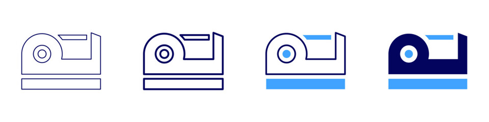 Scotch tape tool icon in 4 different styles. Thin Line, Line, Bold, and Bold Line. Duotone style. Editable stroke