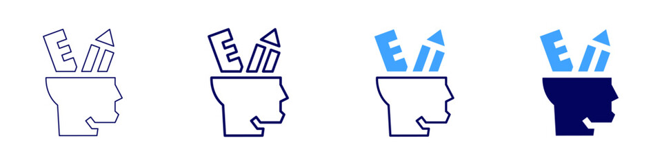 Stationery trends icon in 4 different styles. Thin Line, Line, Bold, and Bold Line. Duotone style. Editable stroke