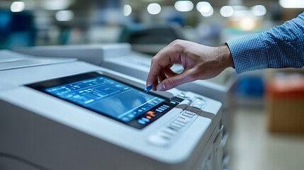 A business professional using a copy machine