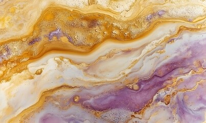 Obraz premium Abstract gold, purple, and white marble texture. Design background
