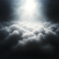 Obraz premium Dark Cloudscape with Bright Light Beam
