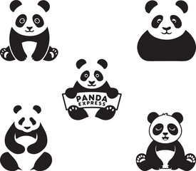 Fototapeta premium set of panda vector